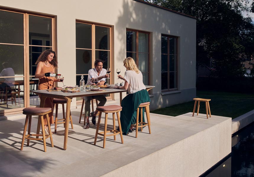 Table haute exterieur, mobilier extérieur haut de gamme